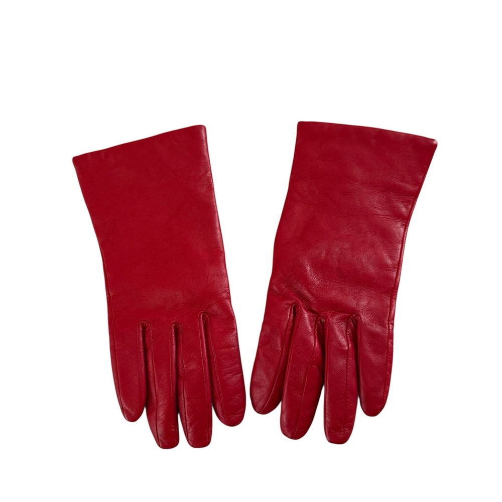 Antonella Ferrante Red Leather Gloves